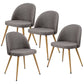 Costway Set of 4 Dark Gray Fabric Cushion Seat Accent Arm Dining Chairs