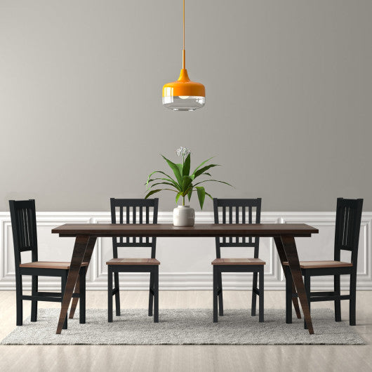 Costway Set of 4 Dining Chair Spindle Back Wooden Legs