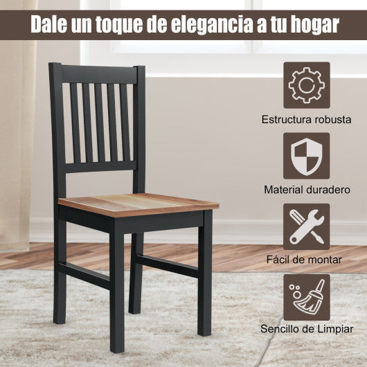 Costway Set of 4 Dining Chair Spindle Back Wooden Legs