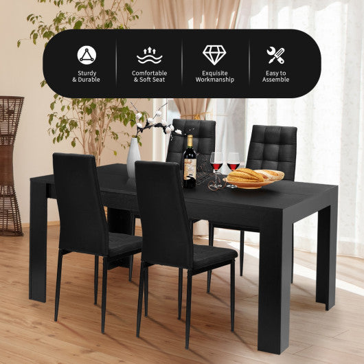 Costway Set of 4 Fabric Dining Chairs Set with Upholstered Cushion and High Back