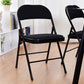 Costway Set of 4 Fabric Upholstered Padded Seat Metal Frame Folding Chairs