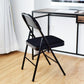 Costway Set of 4 Fabric Upholstered Padded Seat Metal Frame Folding Chairs