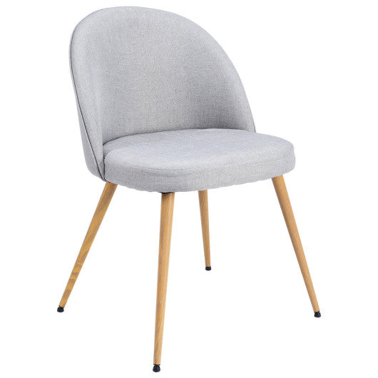 Costway Set of 4 Gray Fabric Cushion Seat Accent Arm Dining Chairs