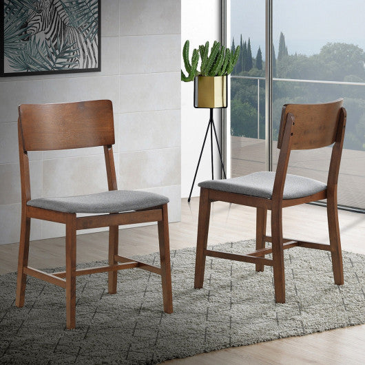 Costway Set of 4 Gray Mid Century Modern Dining Side Chairs