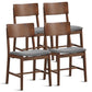 Costway Set of 4 Gray Mid Century Modern Dining Side Chairs