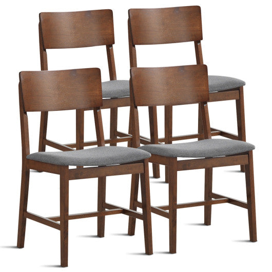 Costway Set of 4 Gray Mid Century Modern Dining Side Chairs