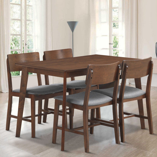Costway Set of 4 Gray Mid Century Modern Dining Side Chairs