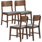 Costway Set of 4 Gray Modern Fabric Upholstered Dining Side Chairs