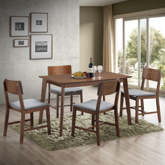 Costway Set of 4 Gray Modern Fabric Upholstered Dining Side Chairs