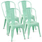 Costway Set of 4 Green Tolix Style Dining Chair Stackable Bistro Chair