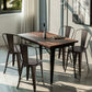 Costway Set of 4 Industrial Metal Counter Stool Dining Chairs with Removable Backrests - Gun