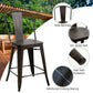 Costway Set of 4 Industrial Metal Counter Stool Dining Chairs with Removable Backrests - Gun