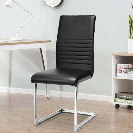 Costway Set of 4 Kitchen Dining PU Leather Chair