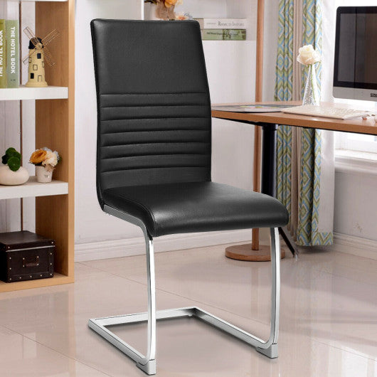Costway Set of 4 Kitchen Dining PU Leather Chair