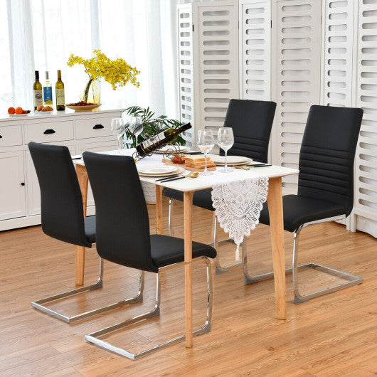Costway Set of 4 Kitchen Dining PU Leather Chair