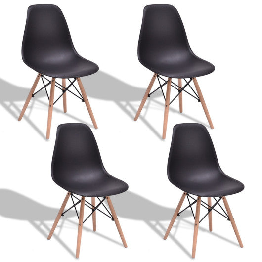 Costway Set of 4 Mid Century Modern Dining Chair with Wood Leg