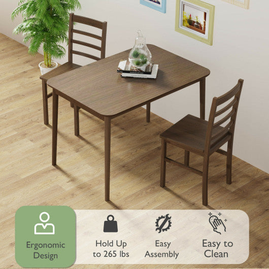Costway Set of 4 Modern Kitchen Dining Chairs with Solid Rubber Wood Structure