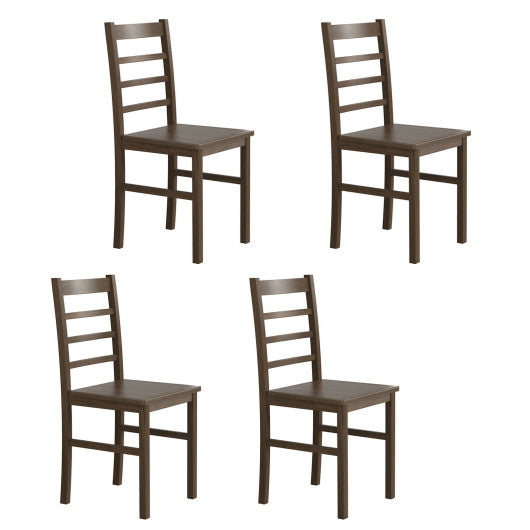 Costway Set of 4 Modern Kitchen Dining Chairs with Solid Rubber Wood Structure