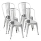 Costway Set of 4 Silver Stackable Tolix Style Dining Chairs