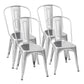 Costway Set of 4 Silver Tolix Style Dining Chair Stackable Bistro Chair