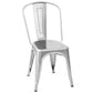 Costway Set of 4 Silver Tolix Style Dining Chair Stackable Bistro Chair