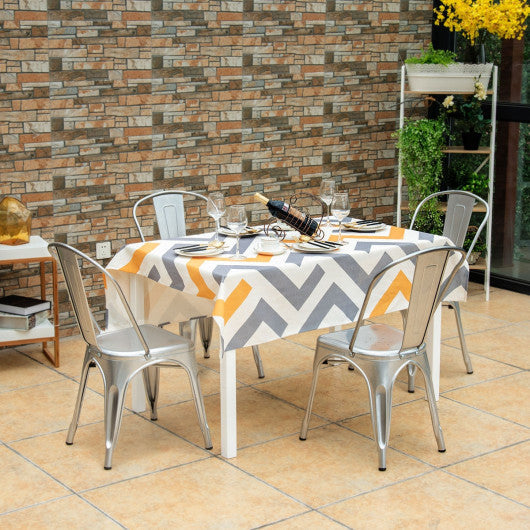 Costway Set of 4 Silver Tolix Style Dining Chair Stackable Bistro Chair