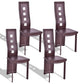 Costway Set of 4 Steel Frame High Back Armless Dining Chairs