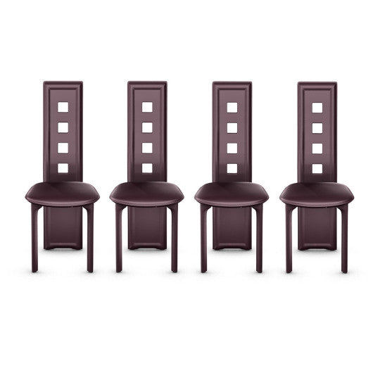 Costway Set of 4 Steel Frame High Back Armless Dining Chairs