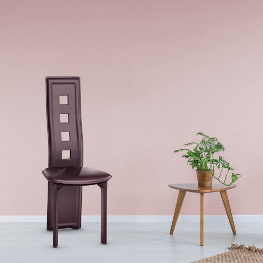 Costway Set of 4 Steel Frame High Back Armless Dining Chairs