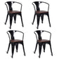 Costway Set of 4 Tolix Style Stackable Black Bistro Metal Furniture