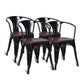 Costway Set of 4 Tolix Style Stackable Black Bistro Metal Furniture