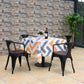 Costway Set of 4 Tolix Style Stackable Black Bistro Metal Furniture