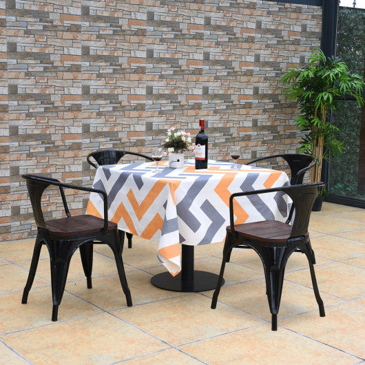 Costway Set of 4 Tolix Style Stackable Black Bistro Metal Furniture
