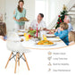 Costway Set of 4 Transparent Dining Chairs Modern Plastic Shell Side Chair with Clear Seat and Wood Legs