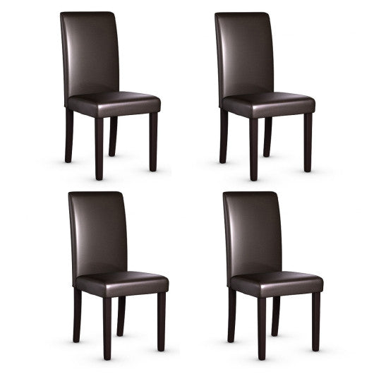 Costway Set of 4 Urban Style PU Leather Dining Side Chairs