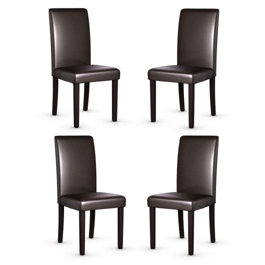 Costway Set of 4 Urban Style PU Leather Dining Side Chairs