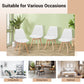 Costway Set of 4 White Dining Chairs Mid-Century Modern Shell PU Seat with Wooden Legs