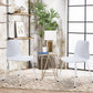 Costway Set of 4 White Dining Plastic Chair with Metal Legs Sage