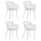 Costway Set of 4 White Heavy Duty Modern Dining Chair with Airy Hollow Backrest