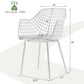 Costway Set of 4 White Heavy Duty Modern Dining Chair with Airy Hollow Backrest