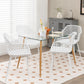 Costway Set of 4 White Heavy Duty Modern Dining Chair with Airy Hollow Backrest