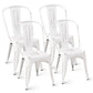 Costway Set of 4 White Tolix Style Dining Chair Stackable Bistro Chair
