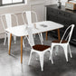 Costway Set of 4 White Tolix Style Metal Dining Wood Seat