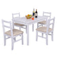 Costway Set of 4 White Wood Dining Side Chairs with Padded Seat