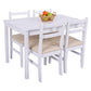 Costway Set of 4 White Wood Dining Side Chairs with Padded Seat