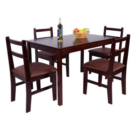 Costway Set of 4 Wood Dining Side Chairs with Padded Seat