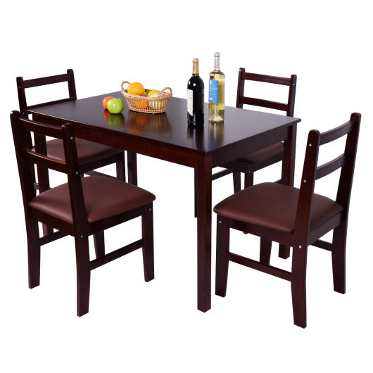 Costway Set of 4 Wood Dining Side Chairs with Padded Seat