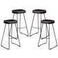 Costway Set of 4 Wooden Industrial Vintage Bar Stools