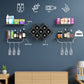 Costway Set of 5 Black Wall Mount Wine Rack Set with Storage Shelves