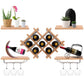Costway Set of 5 Natural Wall Mount Wine Rack Set w/ Storage Shelves